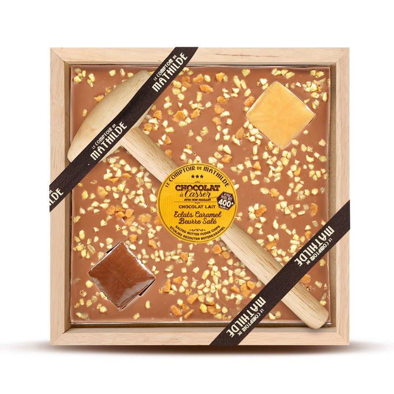 Chocolat à casser lait éclat caramel beurre salé