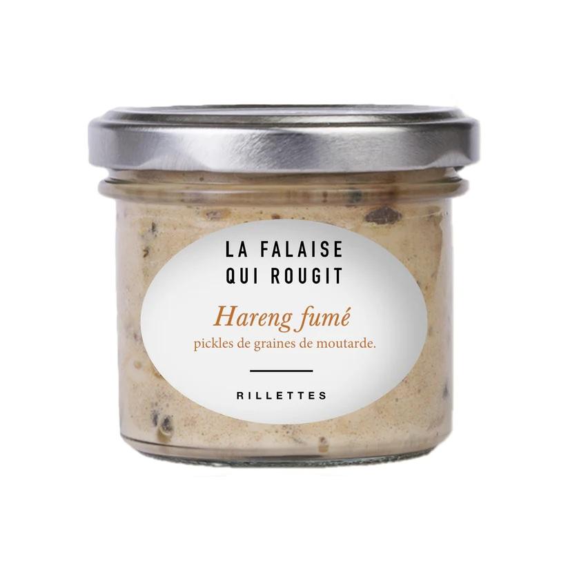 Rillettes de hareng fumé et graines de moutarde en pickles