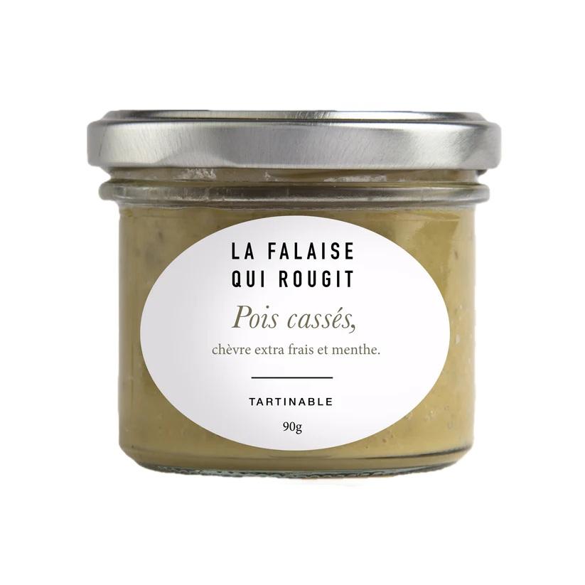 Tartinable pois cassés, chèvre extra frais et menthe