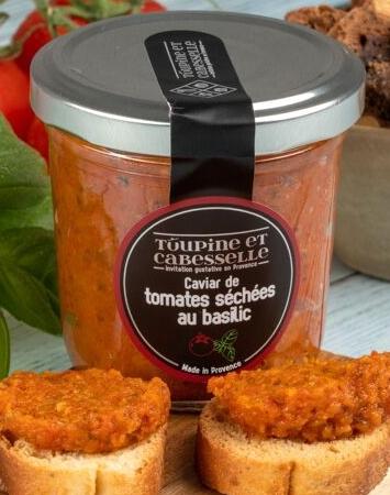 Caviar de tomates séchées et basilic