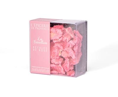 Pétales de roses cristallisés
