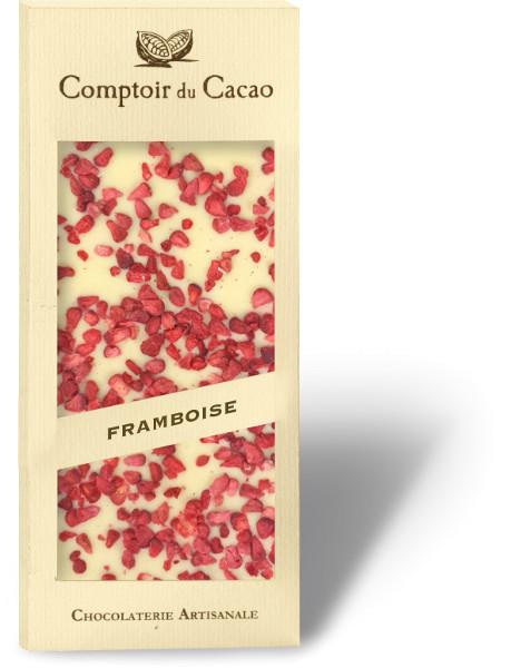 Tablette blanche et framboise